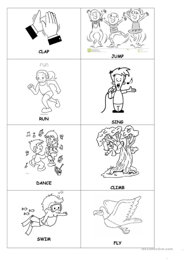 Action Verbs Coloring Worksheets